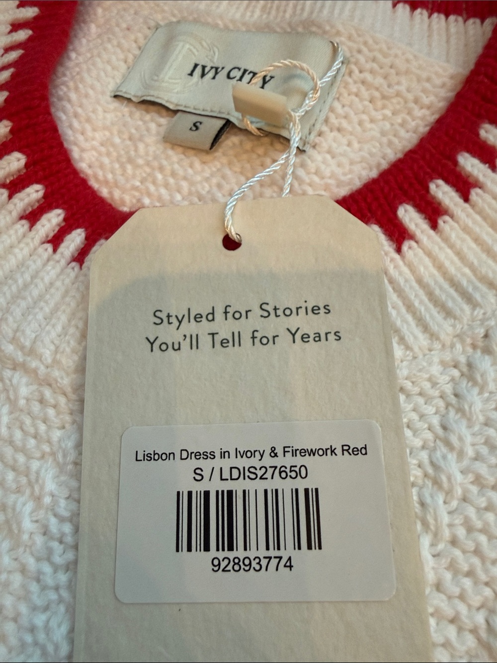 Ivy City Co Lisbon sleeveless Midi Dress Ivory & Firework Red Color Small NWT - Picture 4 of 8